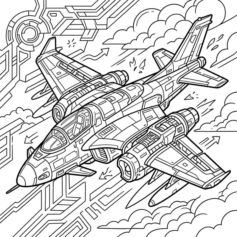 Embark on an exciting coloring journey with this detailed experimental aircraft. Its advanced design and intricate features offer a unique challenge for aviation enthusiasts and coloring fans alike.