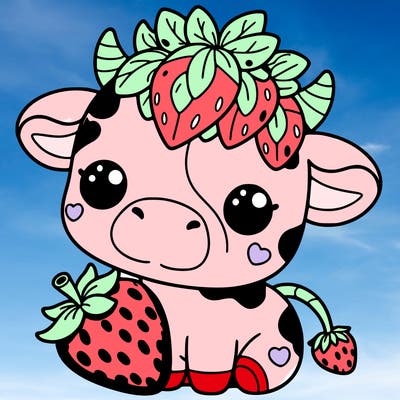 cute strawberry cow