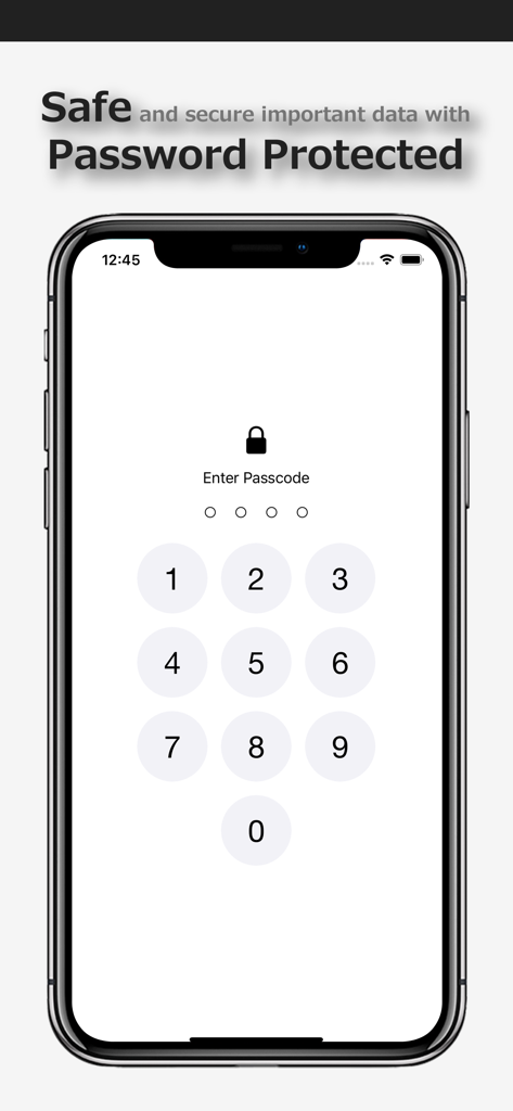 Memo Pad - Simple Note Pad - Smartphone screen showing a numeric passcode entry for the Memo Pad app password protection feature.