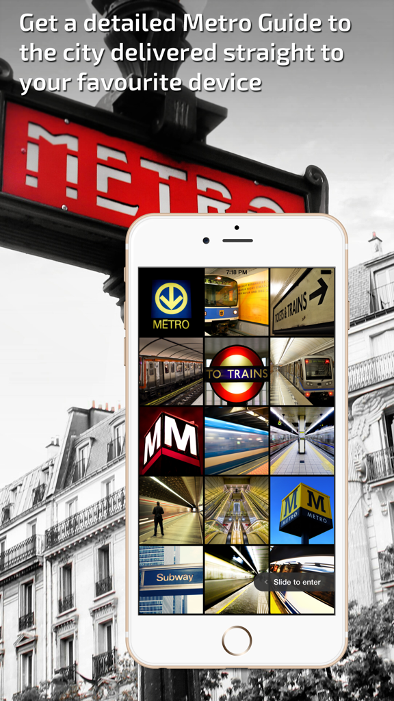 Istanbul Metro Guide and Route Planner app on a smartphone screen with a metro station background