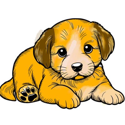 a cute realistic puppy