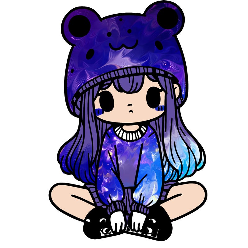 a girl wearing a frog hat and some frog socks