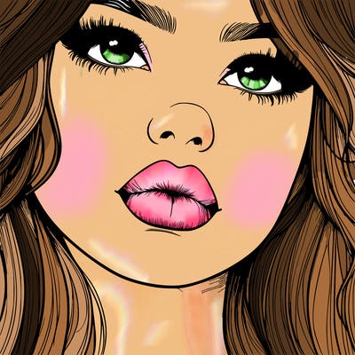 really realistic girl with lips