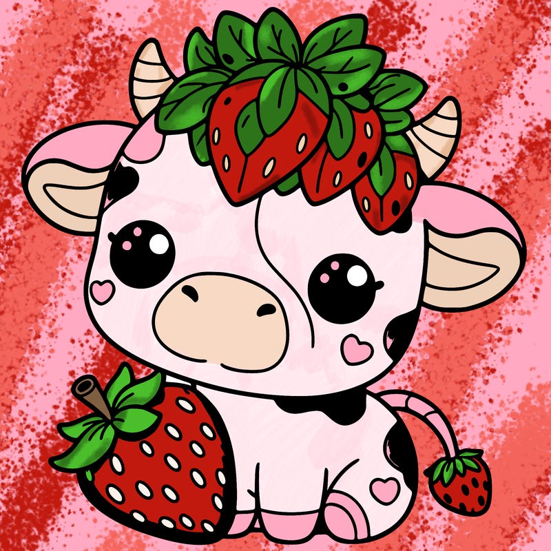 cute strawberry cow