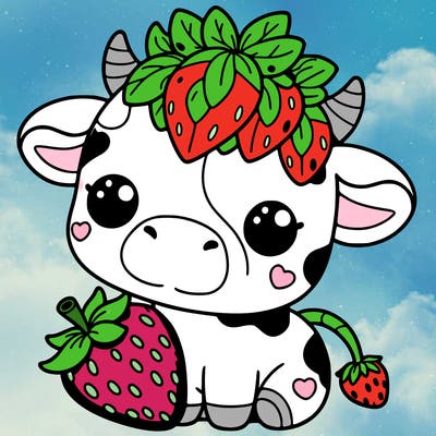 cute strawberry cow