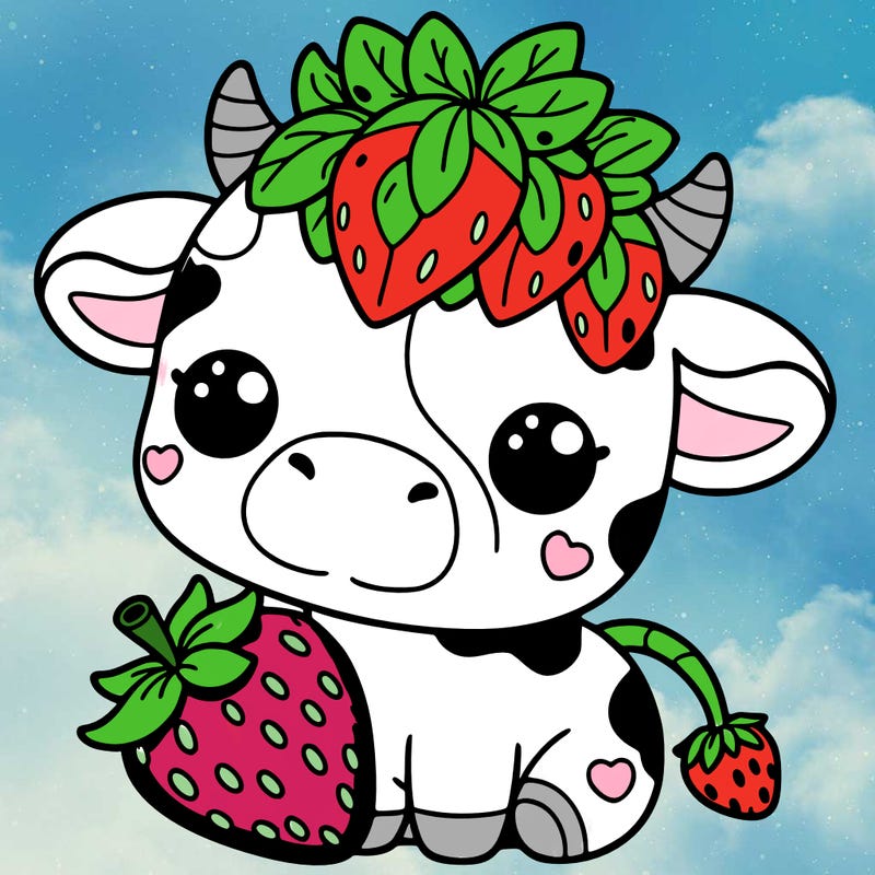 cute strawberry cow