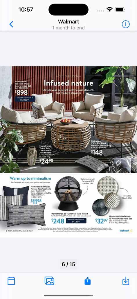 All Flyers (Canada) - Walmart outdoor furniture flyer page displayed in the All Flyers Canada app.