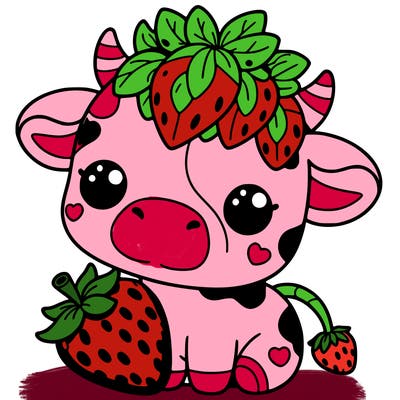 cute strawberry cow