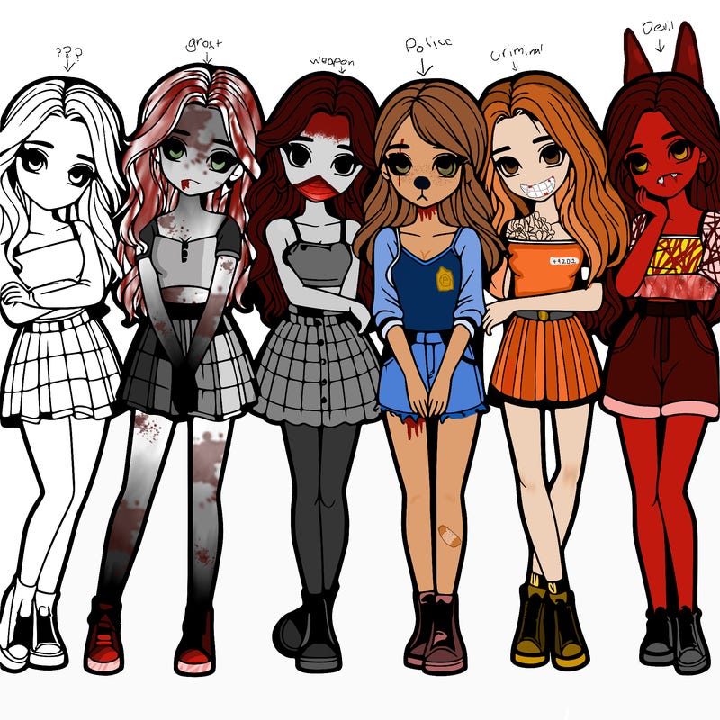 a group of girls realistic