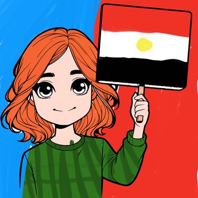 realistic girl holding up a sign