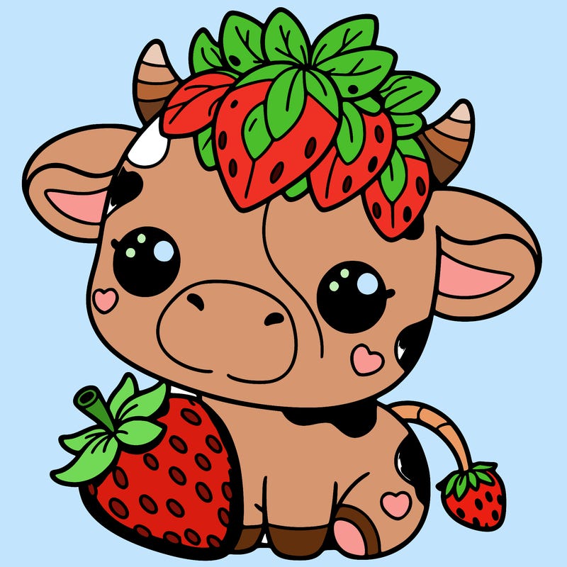 cute strawberry cow