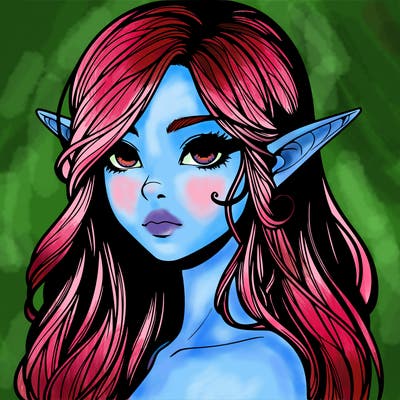elf girl realistic dark fantasy