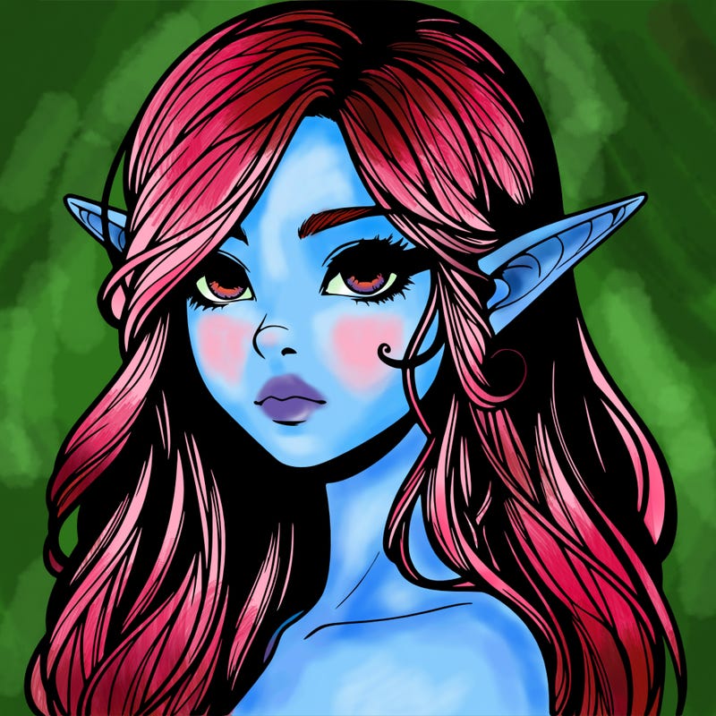 elf girl realistic dark fantasy