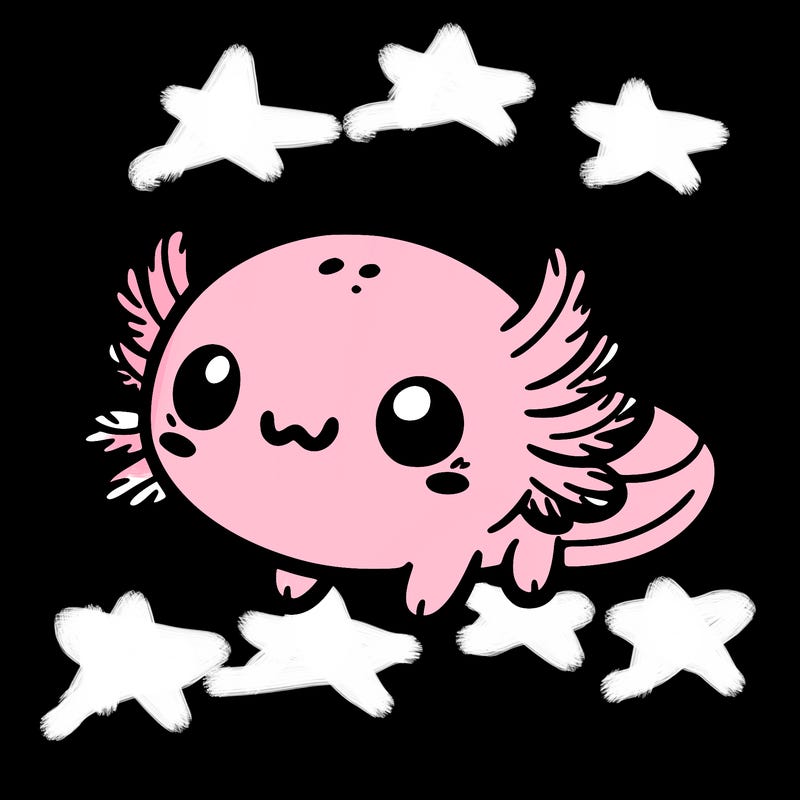 cute easy baby axolotl