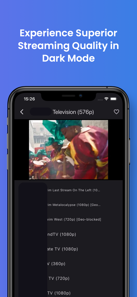 Any IPTV Player - Any IPTV Player mobile app interface displaying a video and channel list in dark mode