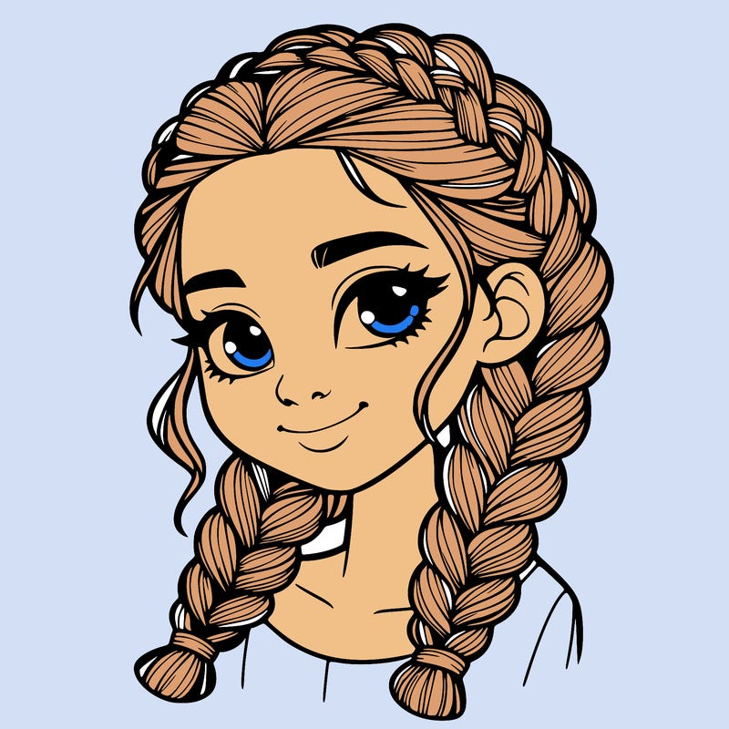 girl with braids realistic