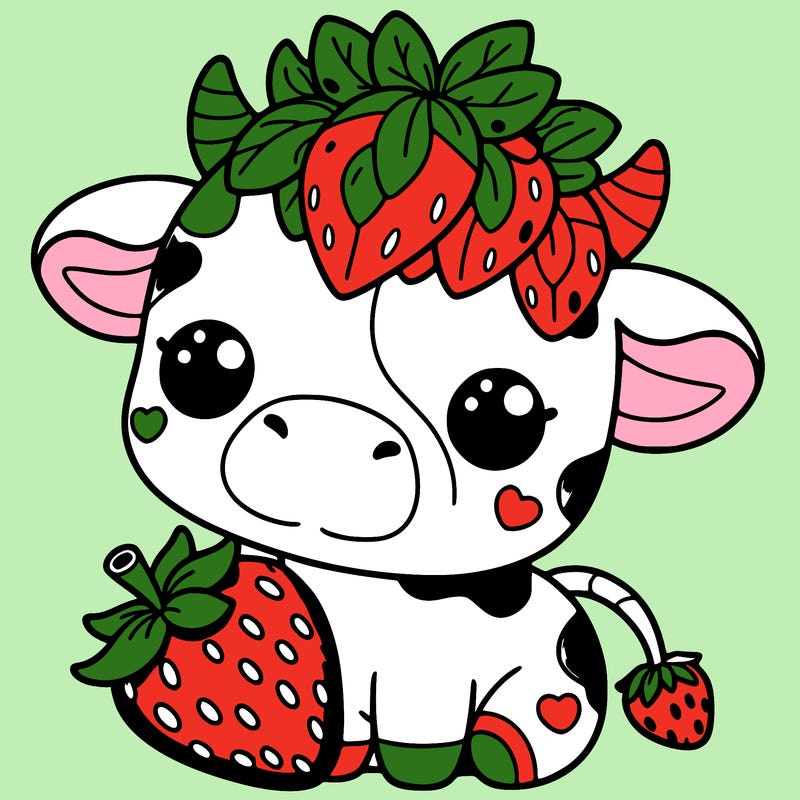 cute strawberry cow