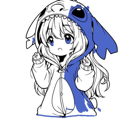 anime girl in a stitch onsie