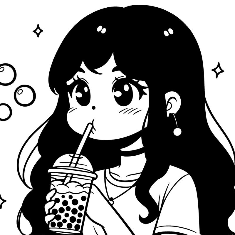 girl drinking boba