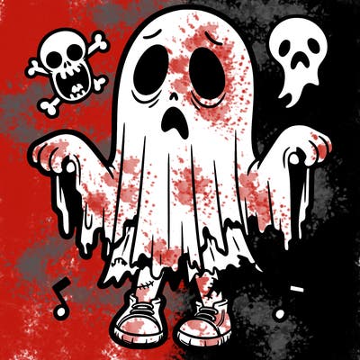 scary ghost dressed as a zombie girl