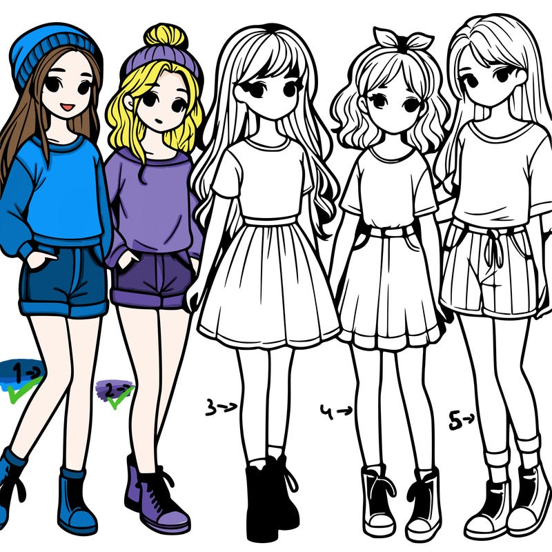 a group of five girls