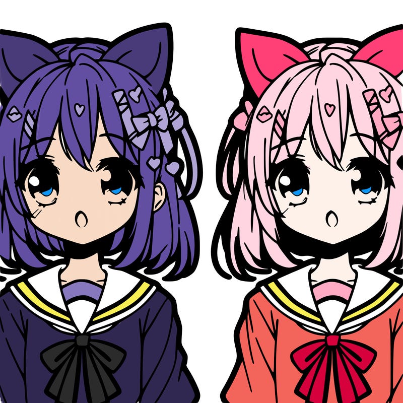 anime girl c-pop pattern