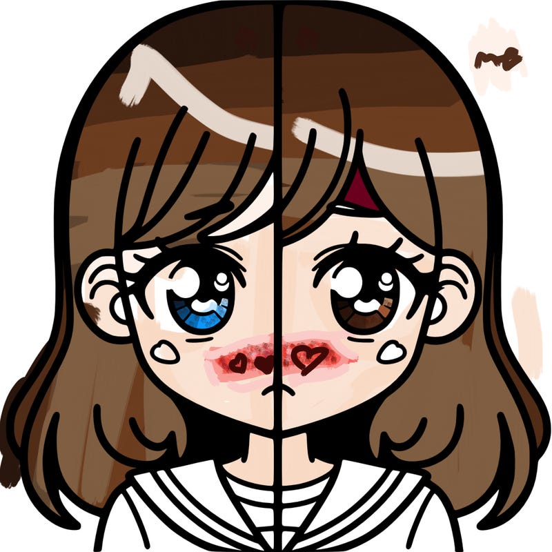 a split of a girl