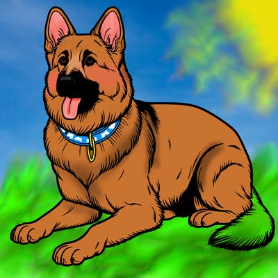 realistic german shepard