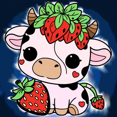 cute strawberry cow