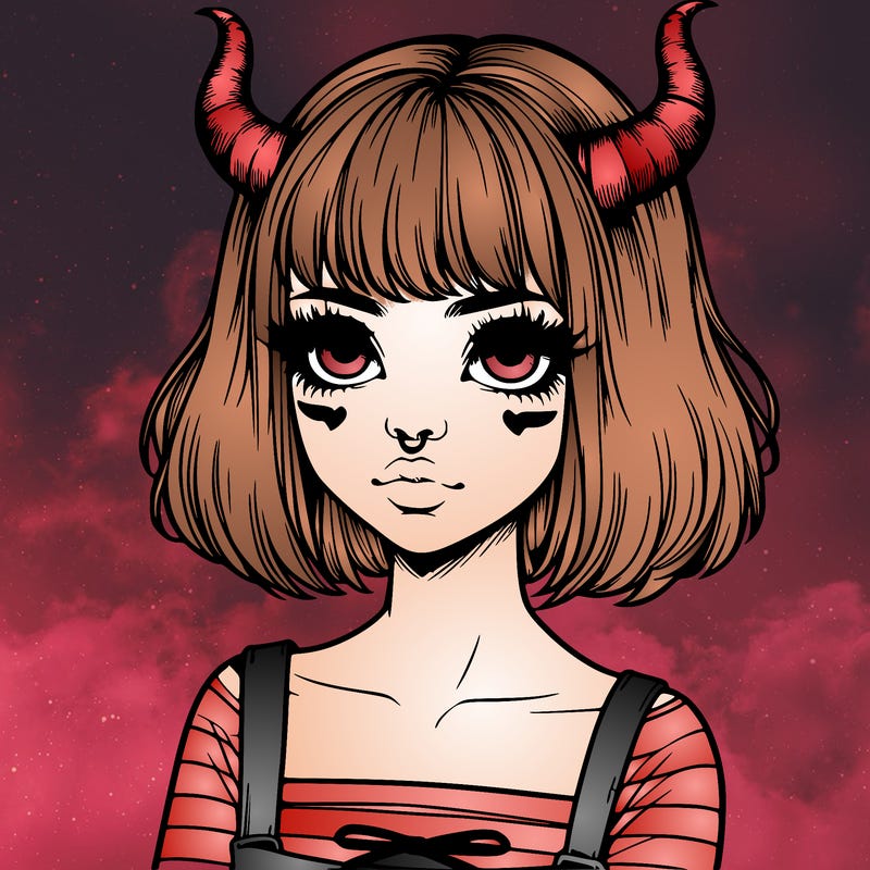 realistic girl with horns