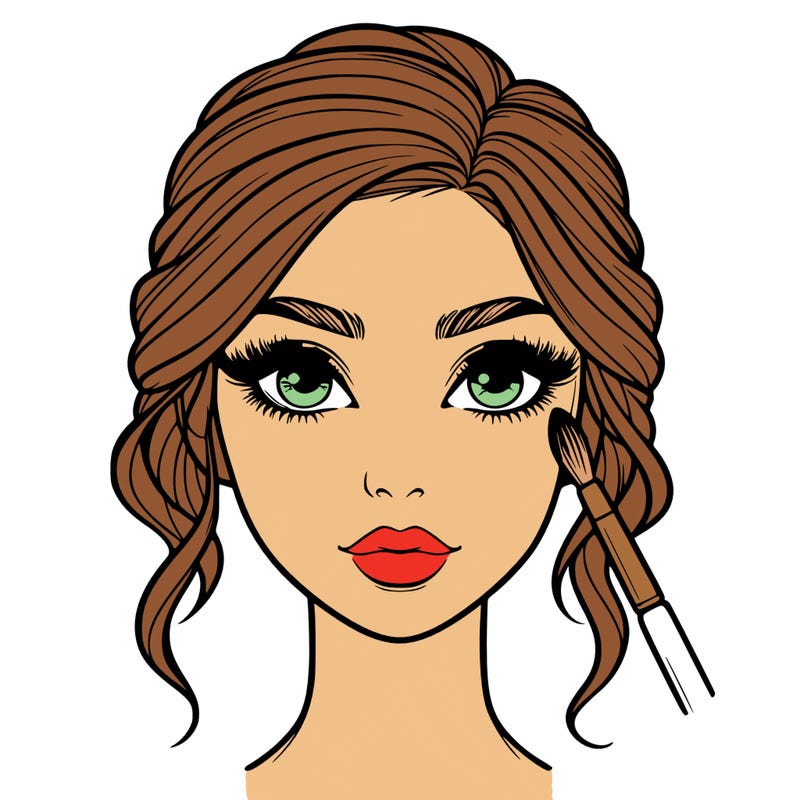 realistic person with makeup