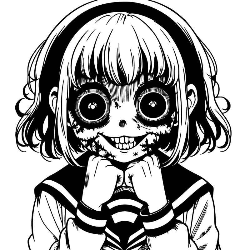 creepy anime girl