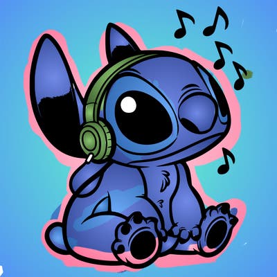 stitch listening to music