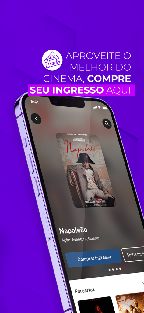 Salvador Norte - Salvador Norte mall app cinema interface showing movie selection and buy ticket button