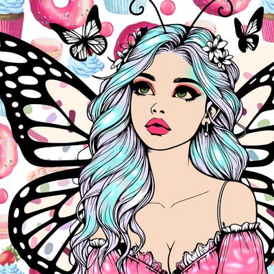 butterfly fairy realistic girl