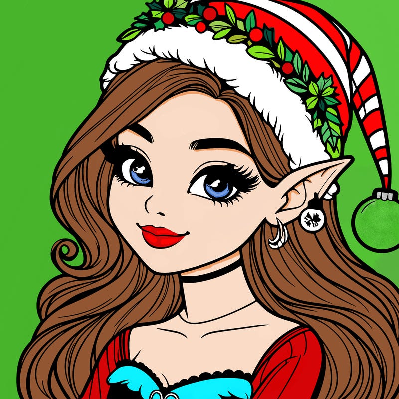 christmas girl elf realistic