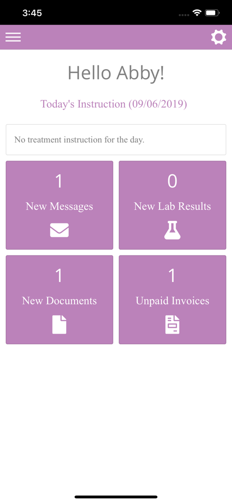 Artisan Ally - Artisan Ally patient portal dashboard showing notifications for messages, lab results, documents, and invoices.