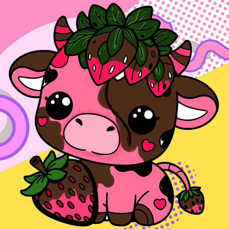 cute strawberry cow