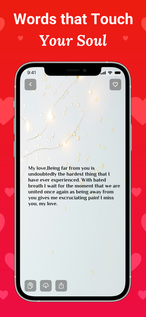 Smartphone displaying a heartfelt romantic letter for long distance partners