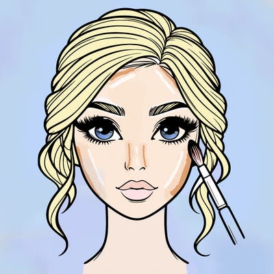 realistic person with makeup