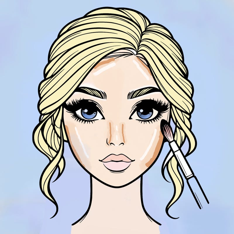 realistic person with makeup