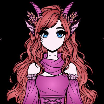 realistic girl with dragon wings horns and a tail