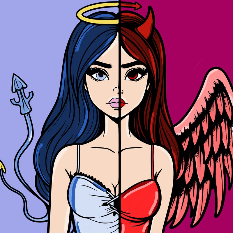 devil vs angel realistic girl