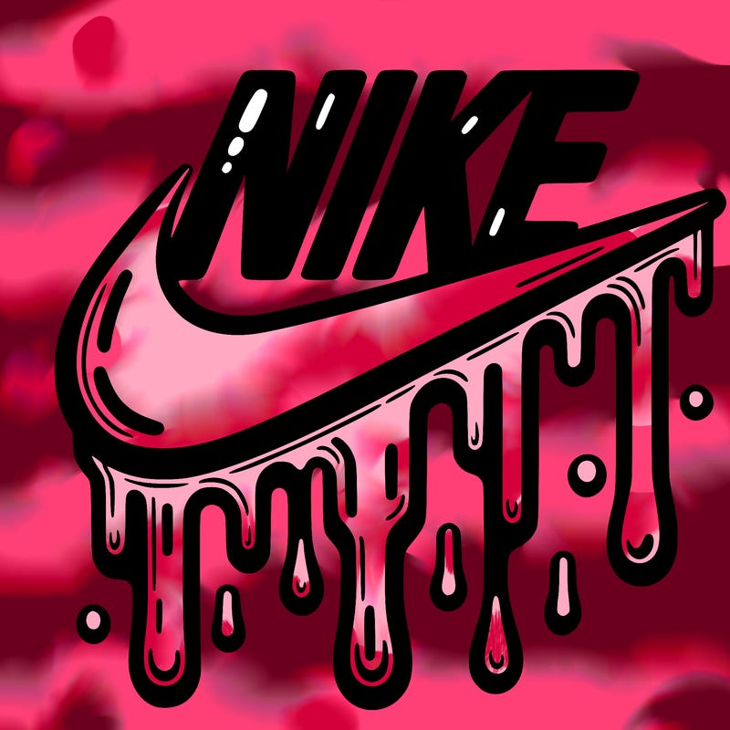 dripping nike logo