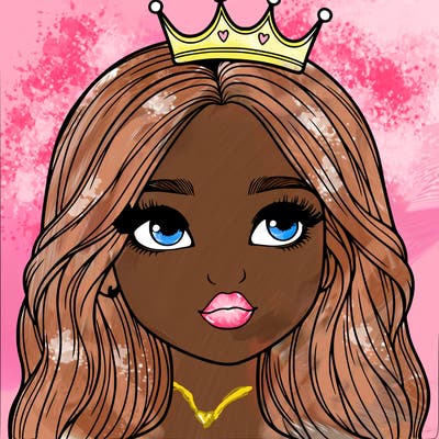 a realistic girl with a crown on