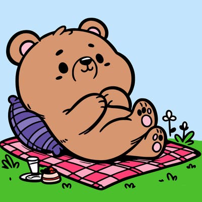 cute bear relaxing