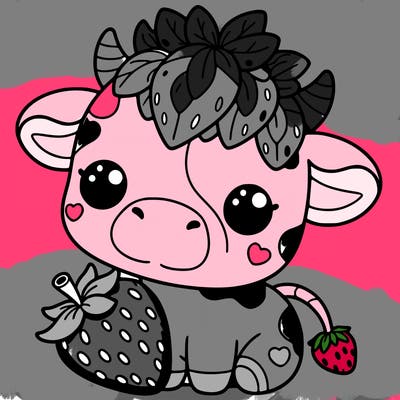 cute strawberry cow