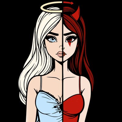 devil vs angel realistic girl