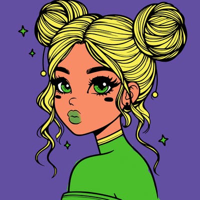 gorgeous woman with space buns