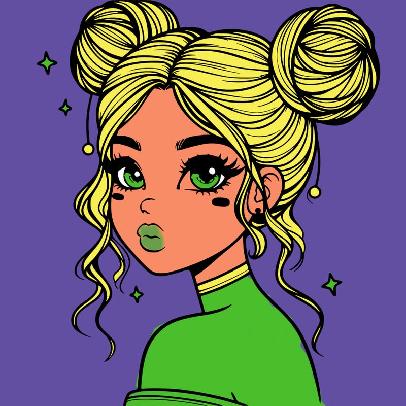 gorgeous woman with space buns